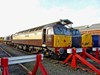 Carrying Northern Belle livery, Direct Rail Services 47832 Solway Princess stands at Crewe Gresty Bridge on November 23 2012. RICHARD CLINNICK.