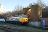 UK Rail Leasing 56104 stands next to fuel tanks at Leicester on January 15. RICHARD CLINNICK.