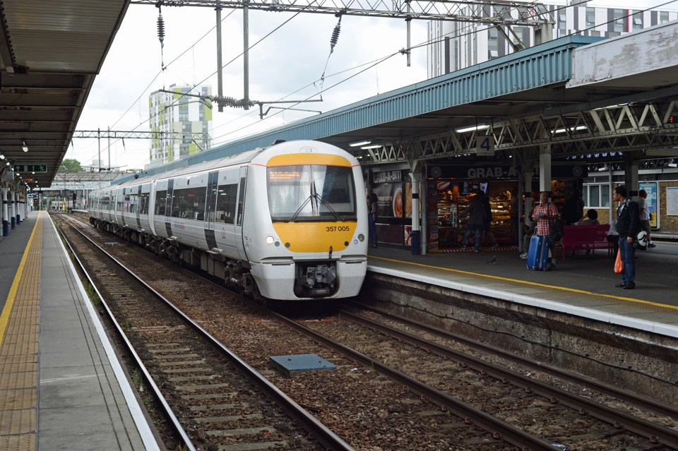 c2c 357005 stands at Barking on July 8. There are 74 of these electric multiple units on the former LTS line, which were delivered from 1999 until 2002. 