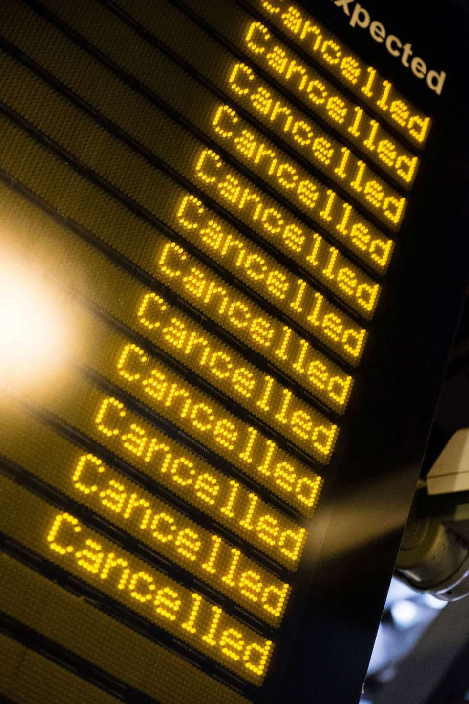 Cancelled sign Beast from East 2018  ALAMY M67DBC