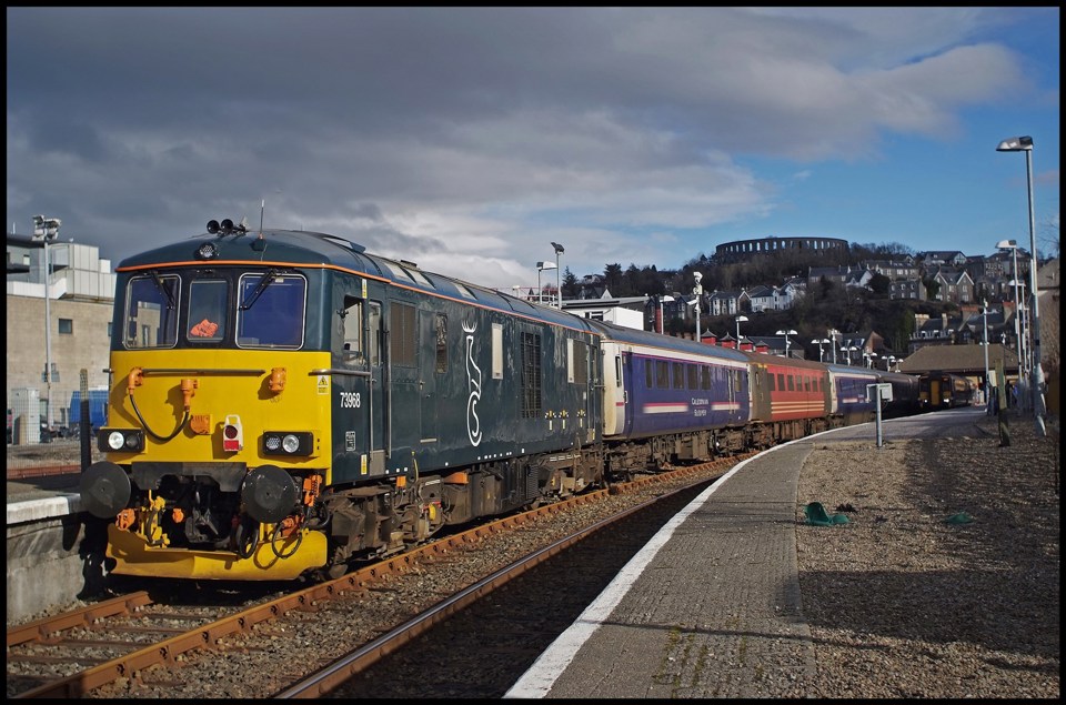 GBRf 73968 at Oban on February 14. CHRIS WILLIAMS.