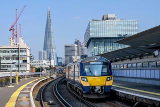 Where next for Euston? If passenger growth is extreme, then London Northwestern Railway ‘semi-fast’ services could in future be diverted under the station via a new tunnel to Gabriel’s Wharf on London’s South Bank. Serving Waterloo was the original intention of Crossrail 2 - and Gabriel’s Wharf could have entrances via Waterloo East and Temple stations. With the Shard in the background, 707017 is at Waterloo East on September 19 2024. ALAMY.