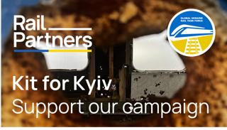 Rail Partners and Kit for Kyiv banner. RAIL PARTNERS