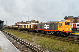 Brighton Belle group waiting to do live rail tests after unit breaks cover