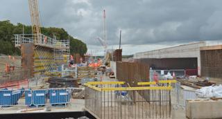 The Sheephouse Wood bat mitigation structure, looking south. CHRIS HOWE.