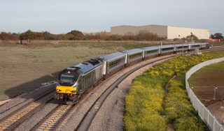Chiltern Railways 68014 at Gavray Junction, Bicester, on October 25, with the 1405 London Marylebone-Oxford Parkway.