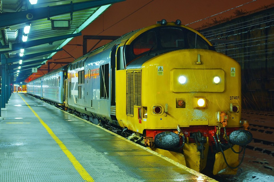 DRS 37401 Mary Queen of Scots stands at Carlisle on January 16, with the 1732 from Barrow. TOM DUMELOW.