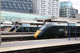 802104 is one of three GWR (Great Western Railway) Hitachi units at London Paddington. ALAMY.