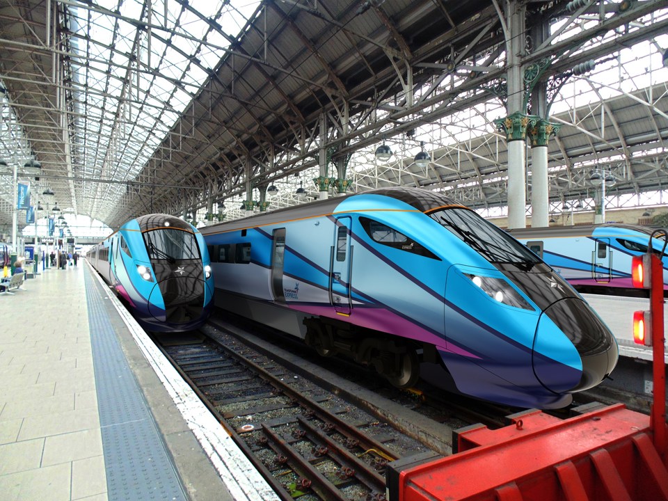 An artist's impression of First TransPennine Express AT300s at Manchester Piccadilly. FTPE.