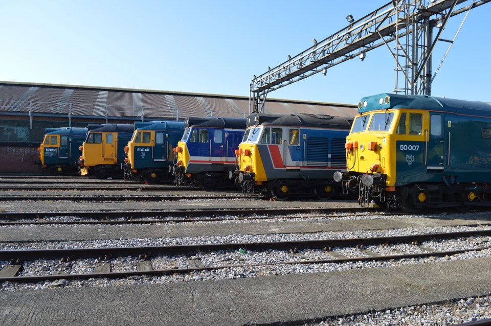 From left to right: 50050, 50049, 50044, 50026, 50017 and 50007. RICHARD CLINNICK.