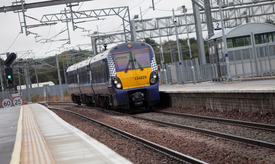A ScotRail Class 334 at Bathgate. SCOTRAIL.