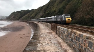 Cross Country train passing Dawlish.