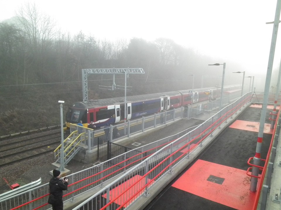 333013 at Apperley Bridge with the 0831 Leeds-Bradford Forster Square. MIKE HADDON.