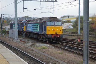 DRS 57008 leads 57306 into Norwich.