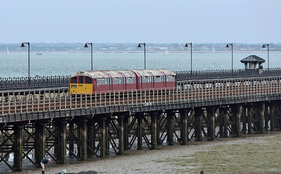 Class 483, 483004, heads along Ryde Pier forming 20918 Shanklin-Ryde Pier Head on July 15. CHRIS WILSON.