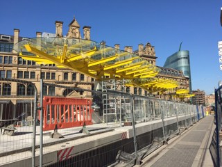 Overhead wires go live in Manchester city centre