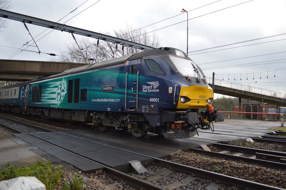 DRS 68001 near Norwich. RICHARD CLINNICK.