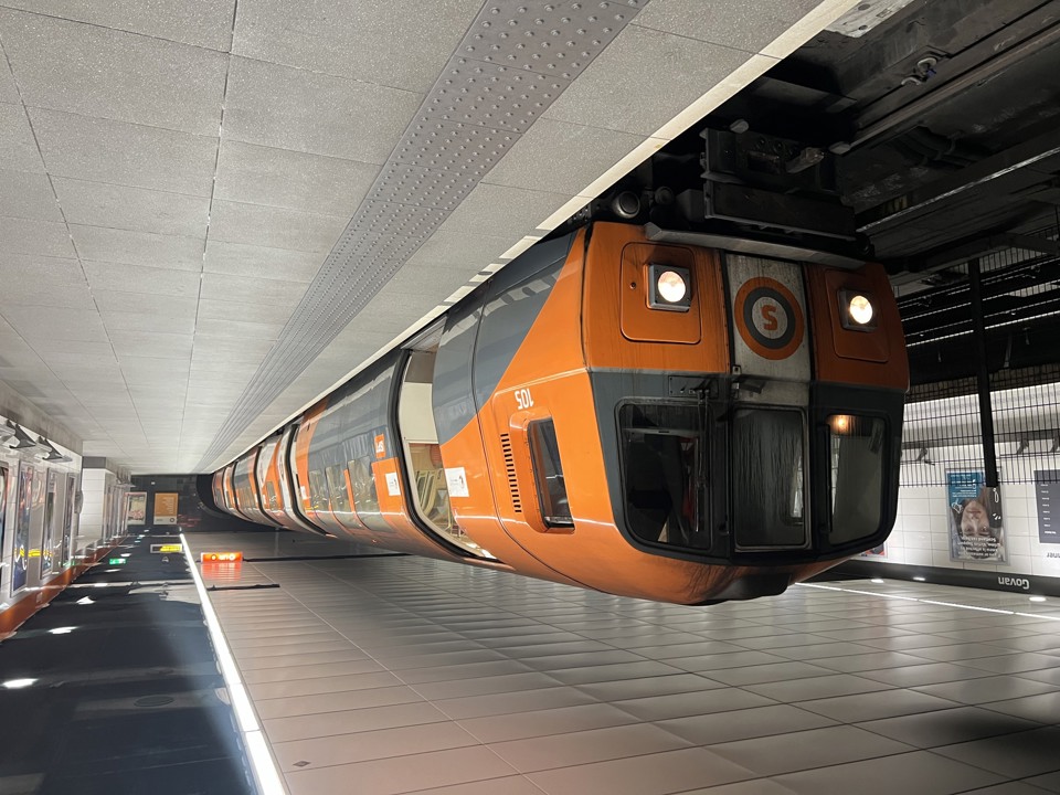 A Glasgow Subway service calls at Shields Road on April 9 2009. Many of these now-redundant second-generation trains are being made available for repurposing. PAUL BIGLAND.