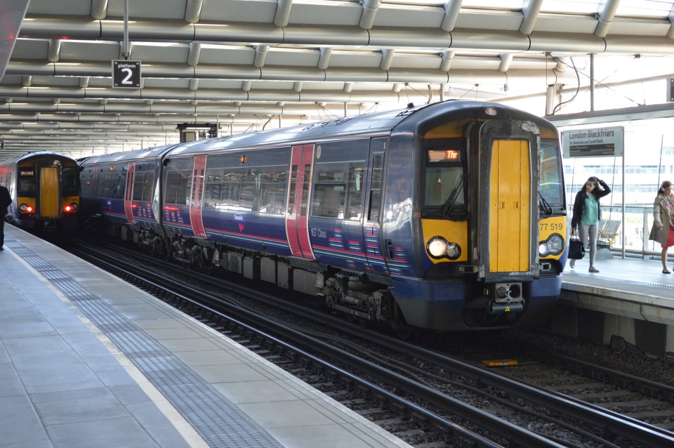 Govia Thameslink Railway 377519 at Blackfriars on May 24 2016. The '377' has transferred to Southeastern. RICHARD CLINNICK.