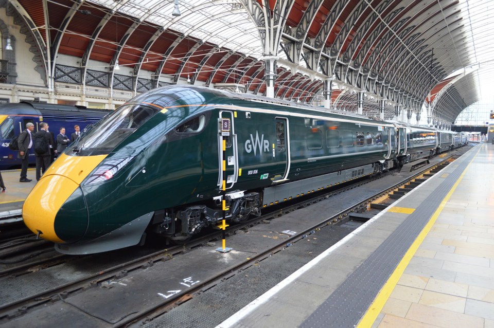 GWR 800006 stands at London Paddington on October 16, with the 0600 from Bristol Temple Meads. RICHARD CLINNICK.