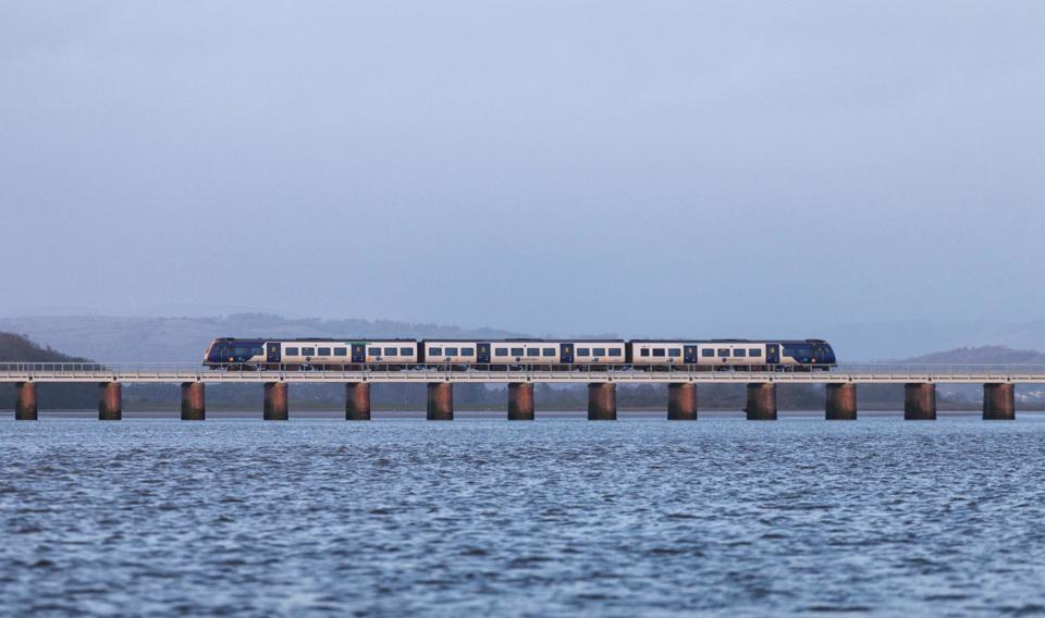 A Northern Class 195 crosses Arnside Viaduct in Cumbria on February 27. Northern, one of the operators under DfT control, cancelled more than 2,500 services in Period 3 (May 26-June 22), owing to train crew shortages. ALAMY.