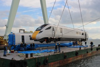 Class 800 leaves Hitachi factory in Japan
