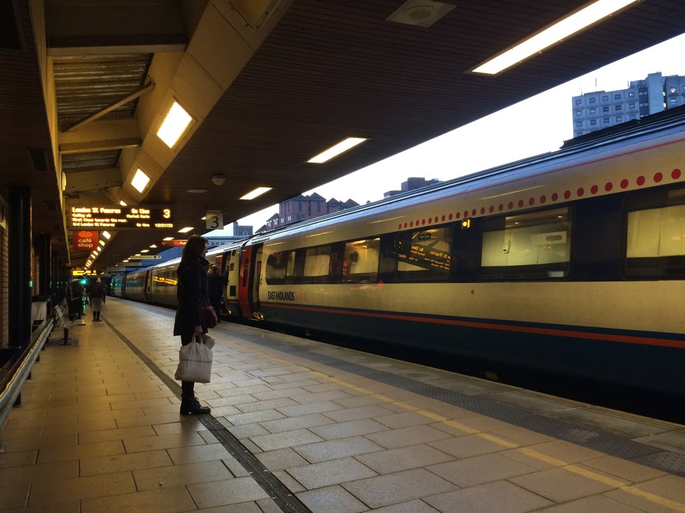 An East Midlands Trains Class 222 at Leicester. PETER FOSTER.