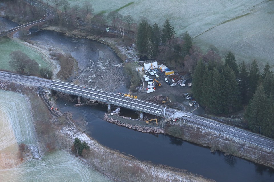 An aerial view of Lamington Viaduct. NETWORK RAIL.
