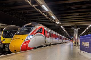 LNER Azuma 800108 at London St Pancras. LNER.