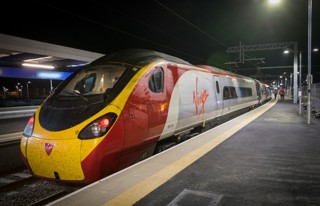 First electric train at Blackpool North