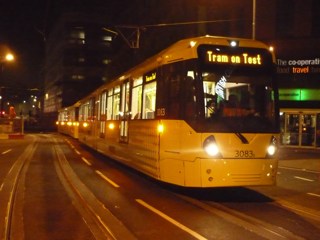 Exchange Square welcomes first trams