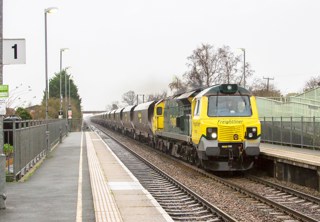 Freightliner 70001 at Ashchurch. JOHN STRETTON.