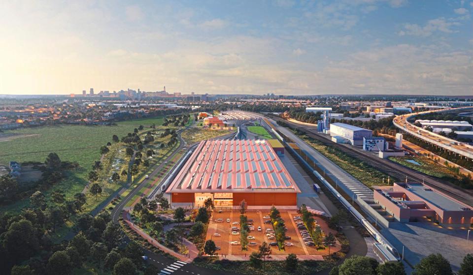 Aerial view of HS2 Washwood Heath depot