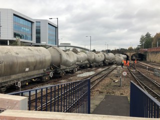 Freight train derails at Sheffield