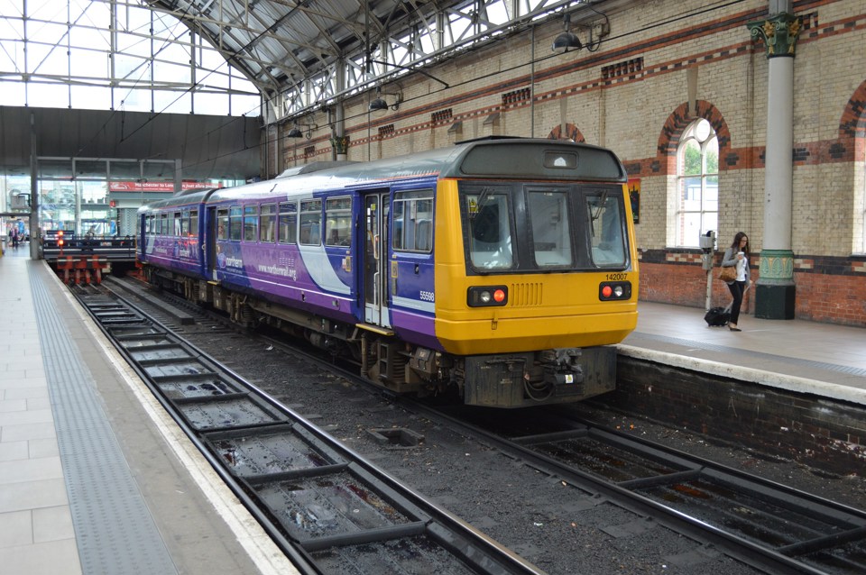 Northern 142007 at Manchester Piccadilly on July 20 2015. RICHARD CLINNICK.