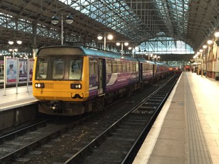 Northern 142045 at Manchester Piccadilly on December 12 2014. RICHARD CLINNICK.