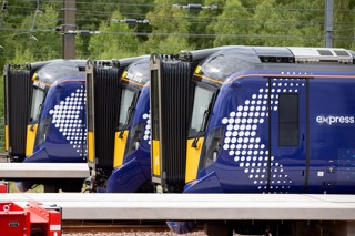 Scotrail fleet waiting at station