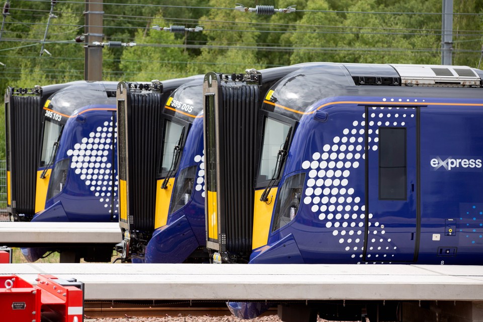 Scotrail fleet waiting at station