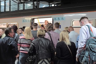 Passengers at Manchester Victoria. PAUL BIGLAND.
