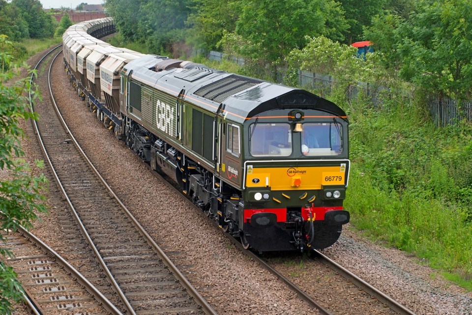 GBRf 66779 Evening Star passes March West Junction on June 22. PETER FOSTER.