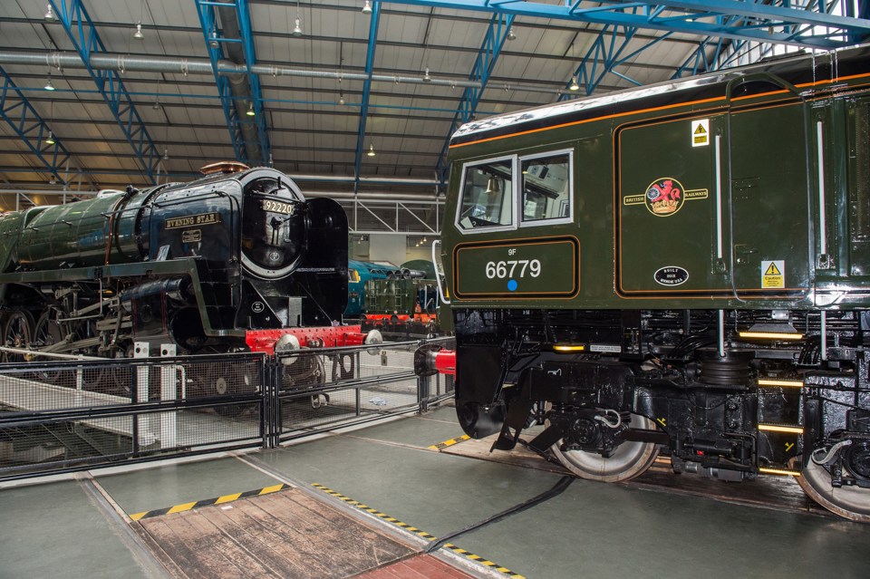 9F 92220 Evening Star and 66779 Evening Star at the National Railway Museum on May 10. JACK BOSKETT.