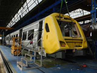 A Class 331 under construction in Zaragoza. RICHARD CLINNICK.