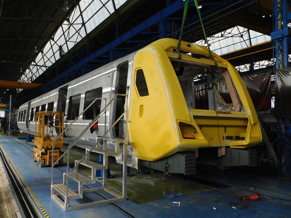 A Class 331 under construction in Zaragoza. RICHARD CLINNICK.