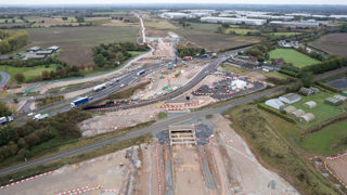 Foundation work starts on bridge taking main road over HS2 between Birmingham and West Coast Main Line