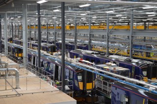 Class 385s in Hitachi Rail Europe's Newton Aycliffe facility. RICHARD CLINNICK.