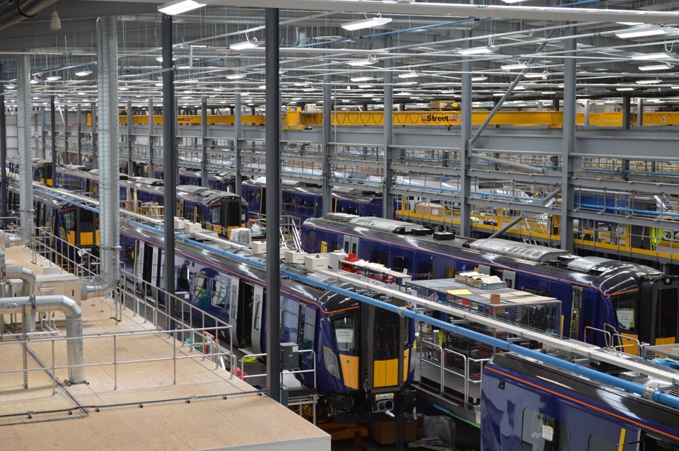 Class 385s in Hitachi Rail Europe's Newton Aycliffe facility. RICHARD CLINNICK.