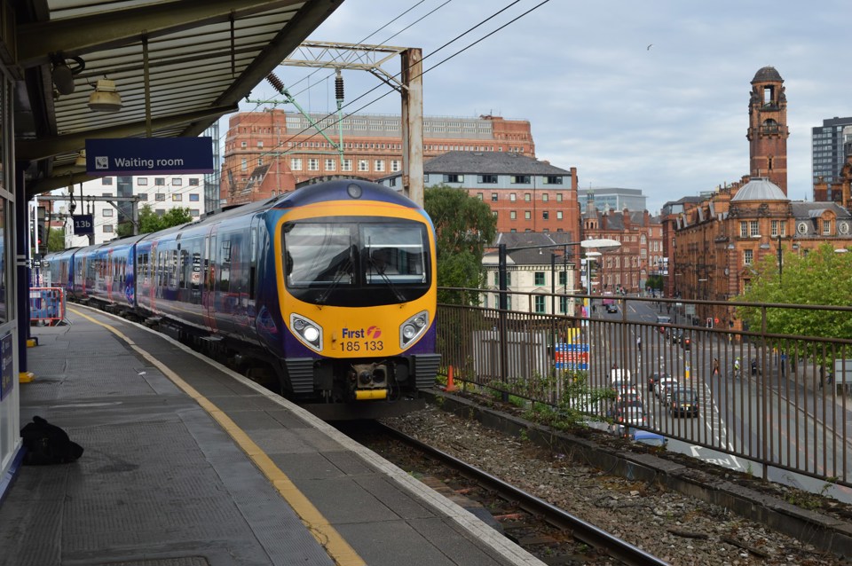 A TPE Class 185 at Manchester Piccadilly on July 20 2015. RICHARD CLINNICK.