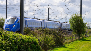 Train running on mainline