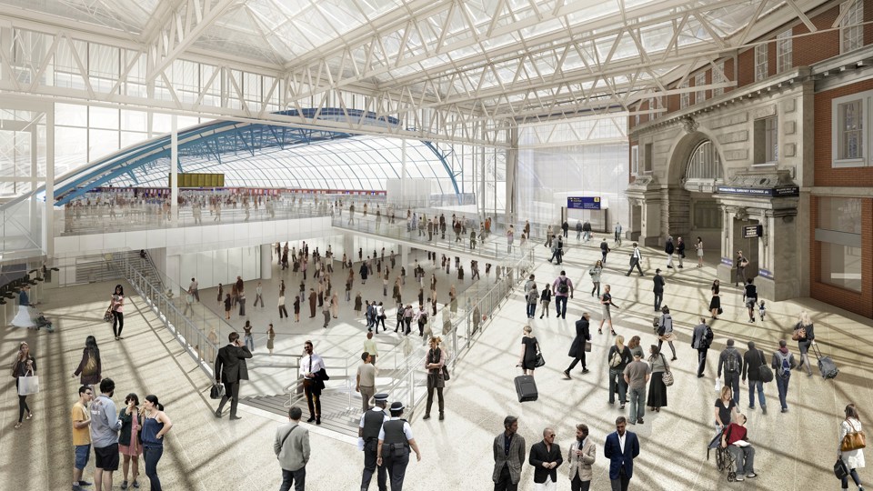Artist's impression of a revamped London Waterloo. NETWORK RAIL.